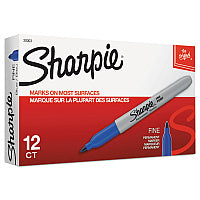 Sharpie Fine Tip Permanent Marker, Fine Bullet Tip, Blue, Dozen (30003B)