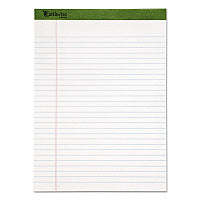 Earthwise by Ampad Recycled Writing Pad, Wide/Legal Rule, Politex Green Headband, 50 White 8.5 x 11.75 Sheets, Dozen (20172)