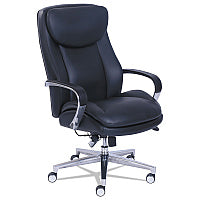 La-Z-Boy Commercial 2000 High-Back Executive Chair, Dynamic Lumbar Support, Supports 300lb, 20" to 23" Seat Height, Black, Silver Base (48957)
