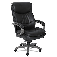 La-Z-Boy Woodbury Big/Tall Executive Chair, Supports Up to 400 lb, 20.25" to 23.25" Seat Height, Black Seat/Back, Weathered Gray Base (48961A)