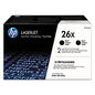 HP 26X, (CF226X-D) 2-Pack High-Yield Black Original LaserJet Toner Cartridges