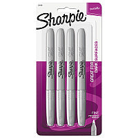 Sharpie Metallic Fine Point Permanent Markers, Fine Bullet Tip, Metallic Silver, 4/Pack (39109PP)