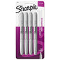 Sharpie Metallic Fine Point Permanent Markers, Fine Bullet Tip, Metallic Silver, 4/Pack (39109PP)