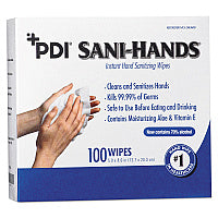 PDI Sani-Hands Instant Hand Sanitizing Wipes, 1-Ply, 8 x 5, White, 1,000/Carton (D43600CT)