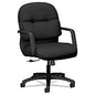 HON Pillow-Soft 2090 Series Managerial Mid-Back Swivel/Tilt Chair, Supports Up to 300 lb, 17" to 21" Seat Height, Black (2092CU10T)