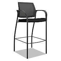 HON Ignition 2.0 Ilira-Stretch Mesh Back Cafe Height Stool, Supports Up to 300 lb, 31" High Seat, Black Seat/Back, Black Base (IC108IMCU10)