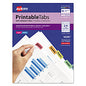 Avery Printable Plastic Tabs with Repositionable Adhesive, 1/5-Cut, Assorted Colors, 1.25" Wide, 96/Pack (16281)