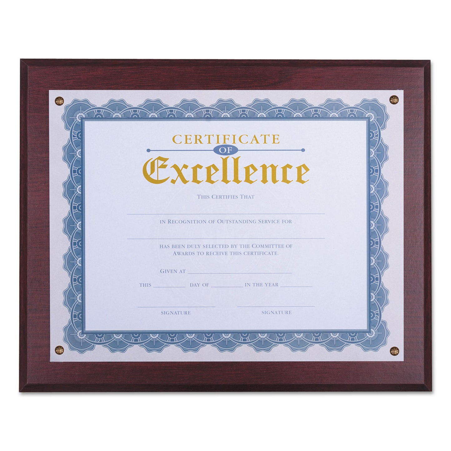 Universal Award Plaque, 13.3 x 11, Mahogany with Mahogany Border (UNV76825)