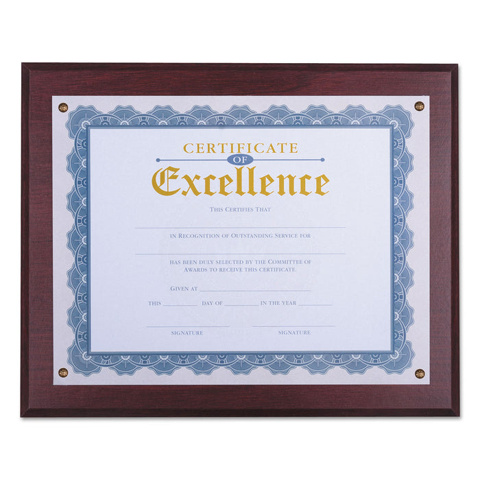 Universal Award Plaque, 13.3 x 11, Mahogany with Mahogany Border (UNV76825)