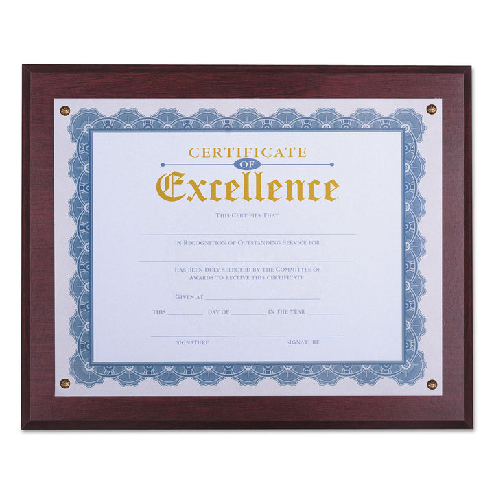 Universal Award Plaque, 13.3 x 11, Mahogany with Mahogany Border (UNV76825)