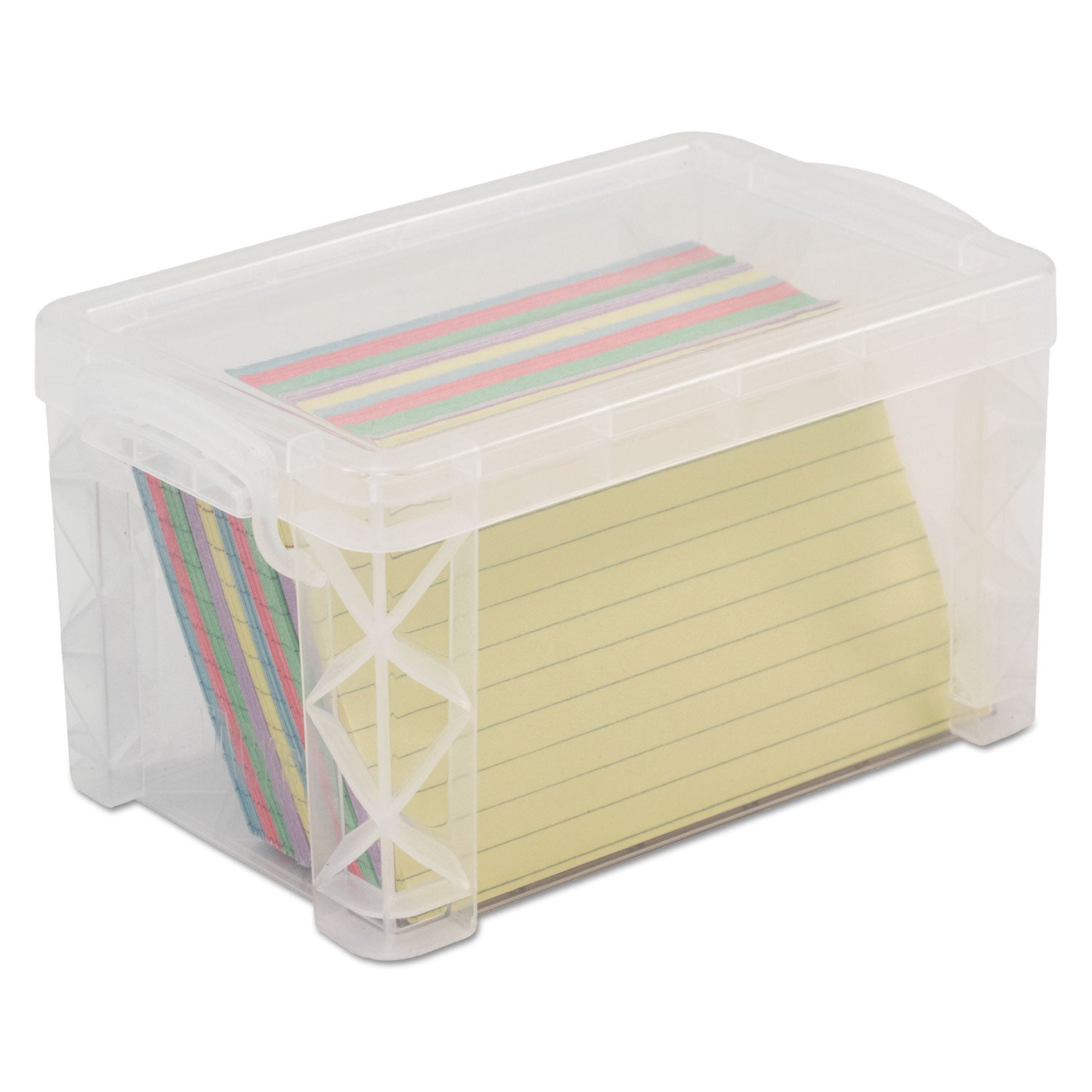 Advantus Super Stacker Storage Boxes, Holds 400 3 x 5 Cards, 6.25 x 3.88 x 3.5, Plastic, Clear (40307)