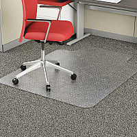 Alera Occasional Use Studded Chair Mat for Flat Pile Carpet, 45 x 53, Wide Lipped, Clear (ALEMAT4553CFPL)