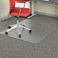 Alera Occasional Use Studded Chair Mat for Flat Pile Carpet, 46 x 60, Rectangular, Clear (ALEMAT4660CFPR)