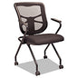 Alera Elusion Mesh Nesting Chairs with Padded Arms, Supports Up to 275 lb, 18.11" Seat Height, Black, 2/Carton (ALEEL4914)