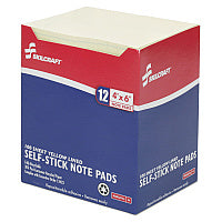 AbilityOne 7530012733755, SKILCRAFT Self-Stick Note Pad, Note Ruled, 4" x 6", Yellow, 100 Sheets/Pad, 12 Pads/Pack