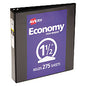 Avery Economy View Binder with Round Rings , 3 Rings, 1.5" Capacity, 11 x 8.5, Black, (5725) (05725)
