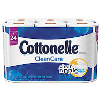 Cottonelle(R) CleanCare Toilet Paper, 1-Ply, White, 170 Sheets, 12 Rolls (12456PK)