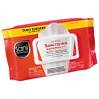 No-Rinse Sanitizing Multi-Surface Wipes, 1-Ply, 8 x 9, Unscented, White, 72 Wipes/Pack, 12 Packs/Carton (M30472)
