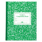 Roaring Spring Grade School Ruled Composition Book, Grade 1 Manuscript Format, Green Marble Cover, (50) 9.75 x 7.75 Sheets (77920)