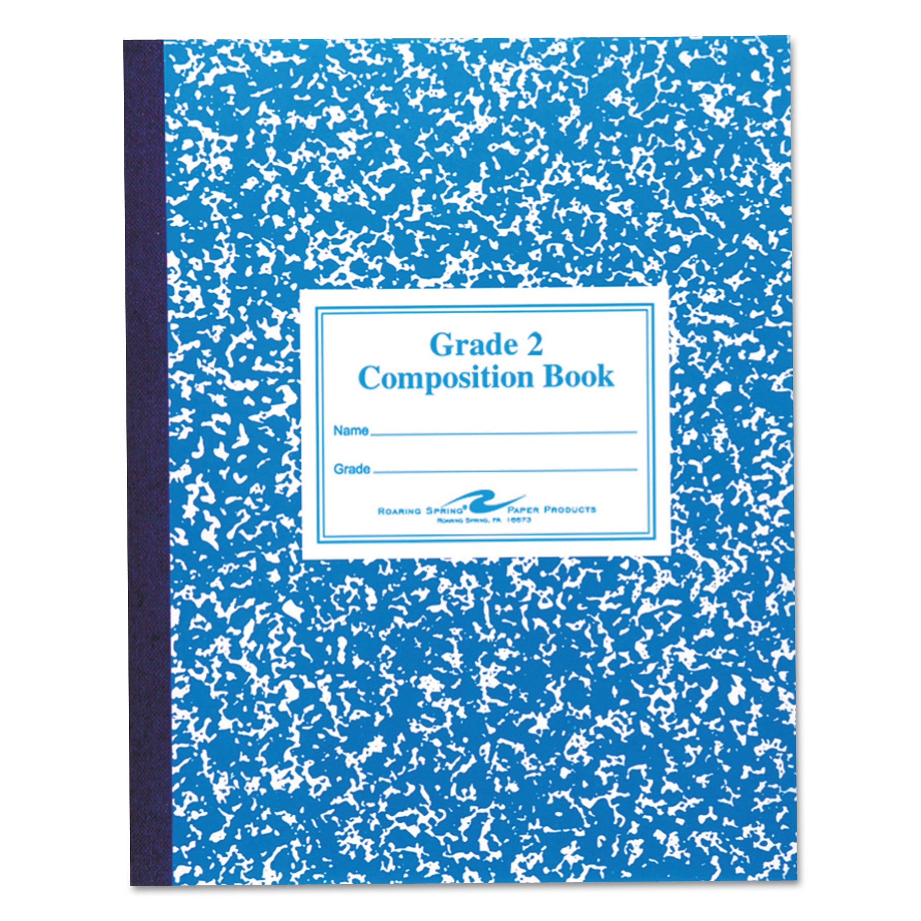 Roaring Spring Grade School Ruled Composition Book, Grade 2 Manuscript Format, Blue Marble Cover, (50) 9.75 x 7.75 Sheets (77921)