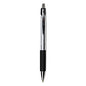 Universal Comfort Grip Ballpoint Pen, Retractable, Medium 1 mm, Black Ink, Silver/Black Barrel, Dozen (UNV15540)