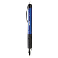 Universal Comfort Grip Ballpoint Pen, Retractable, Medium 1 mm, Blue Ink, Blue/Black Barrel, Dozen (UNV15541)