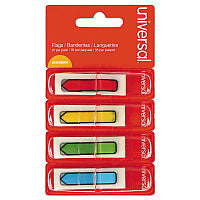 Universal Page Flags, Assorted Colors, 35 Flags/Dispenser, 4 Dispensers/Pack (UNV99004)