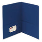 Smead Two-Pocket Folder, Textured Paper, 100-Sheet Capacity, 11 x 8.5, Dark Blue, 25/Box (87854)