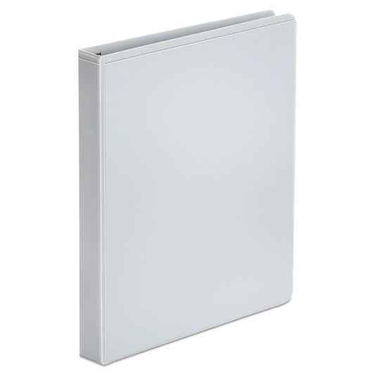 Universal Economy Round Ring View Binder, 3 Rings, 1" Capacity, 11 x 8.5, White (UNV20962)