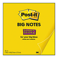 Post-it Big Notes, Unruled, 11 x 11, Yellow, 30 Sheets (BN11)