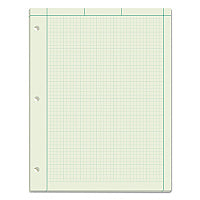 TOPS Engineering Computation Pads, Cross-Section Quadrille Rule (5 sq/in, 1 sq/in), Green Cover, 100 Green-Tint 8.5 x 11 Sheets (35500)