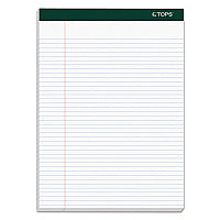 TOPS Double Docket Ruled Pads, Narrow Rule, 100 White 8.5 x 11.75 Sheets, 4/Pack (99612)