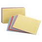 Oxford Ruled Index Cards, 5 x 8, Blue/Violet/Canary/Green/Cherry, 100/Pack (35810)