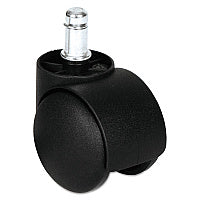 Alera Dual Wheel Hooded Casters, Grip Ring Type B Stem, 1.5" Hard Nylon Wheel, Matte Black, 5/Set (ALECASTERHT1)