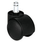 Alera Dual Wheel Hooded Casters, Grip Ring Type B Stem, 1.5" Hard Nylon Wheel, Matte Black, 5/Set (ALECASTERHT1)