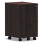 Alera Valencia Series Mobile Pedestal, Left or Right, 2 Legal/Letter-Size File Drawers, Mahogany, 15.38" x 20" x 26.63" (ALEVA582816MY)