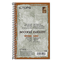 TOPS Second Nature Single Subject Wirebound Notebooks, Narrow Rule, Green Cover, (80) 8 x 5 Sheets (74108)