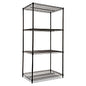 Alera NSF Certified Industrial Four-Shelf Wire Shelving Kit, 36w x 24d x 72h, Black (ALESW503624BL)