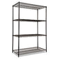 Alera NSF Certified Industrial Four-Shelf Wire Shelving Kit, 48w x 24d x 72h, Black (ALESW504824BL)