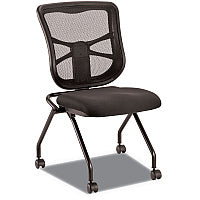 Alera Elusion Mesh Nesting Chairs, Supports Up to 275 lb, 18.1" Seat Height, Black Seat, Black Back, Black Base, 2/Carton (ALEEL4915)