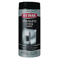 WEIMAN Stainless Steel Wipes, 1-Ply, 7 x 8, White, 30/Canister (92)
