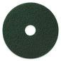 Americo Scrubbing Pads, 17" Diameter, Green, 5/Carton (400317)