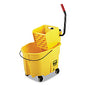 Rubbermaid Commercial WaveBrake 2.0 Bucket/Wringer Combos, Side-Press, 35 qt, Plastic, Yellow (FG758088YEL)