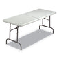 AbilityOne 7110016716415, SKILCRAFT Blow Molded Folding Tables, Rectangular, 72w x 30d x 29h, Platinum