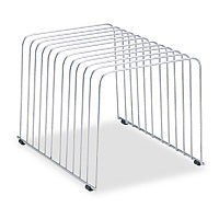 Fellowes Wire Desktop Organizer, 11 Sections, Letter to Legal Size Files, 9" x 11.38" x 8", Silver (72012)