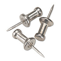 GEM Aluminum Head Push Pins, Aluminum, Silver, 0.38", 100/Box (CPAL3)