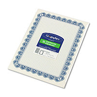 Geographics Archival Quality Parchment Paper Certificates, 11 x 8.5, Horizontal Orientation, Blue with Blue Royalty Border, 50/Pack (22901)