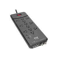 Tripp Lite Surge Protector Power Strip 12 Outlet 2 USB Ports Tel/Modem/Coax