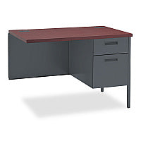 HON Metro Classic Series Workstation Return, Right, 42w x 24d x 29.5h, Mahogany/Charcoal (P3235RNS)