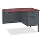 HON Metro Classic Series Workstation Return, Right, 42w x 24d x 29.5h, Mahogany/Charcoal (P3235RNS)